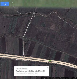 რუსეთის მონიშნული "საზღვრიდან" ავტობანამდე 450 მეტრია