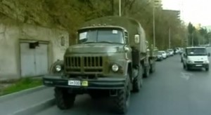 თბილისში რუსული სატვირთო მანქანები გამოჩნდა